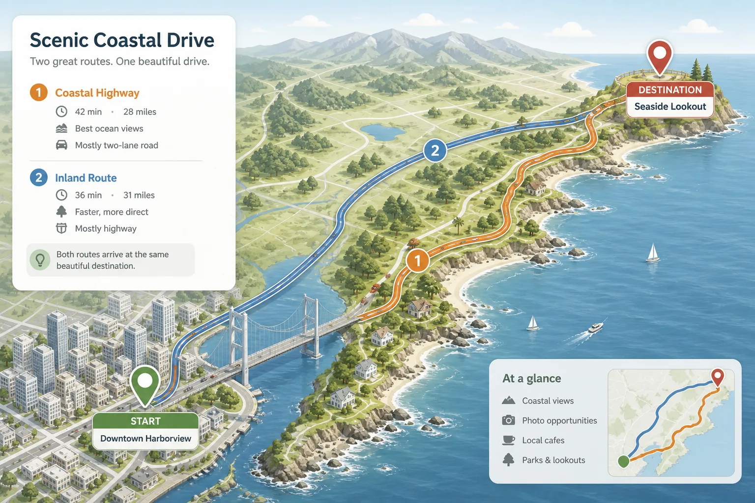 Road map detail showing alternate roads for Yahoo Maps Driving Directions planning